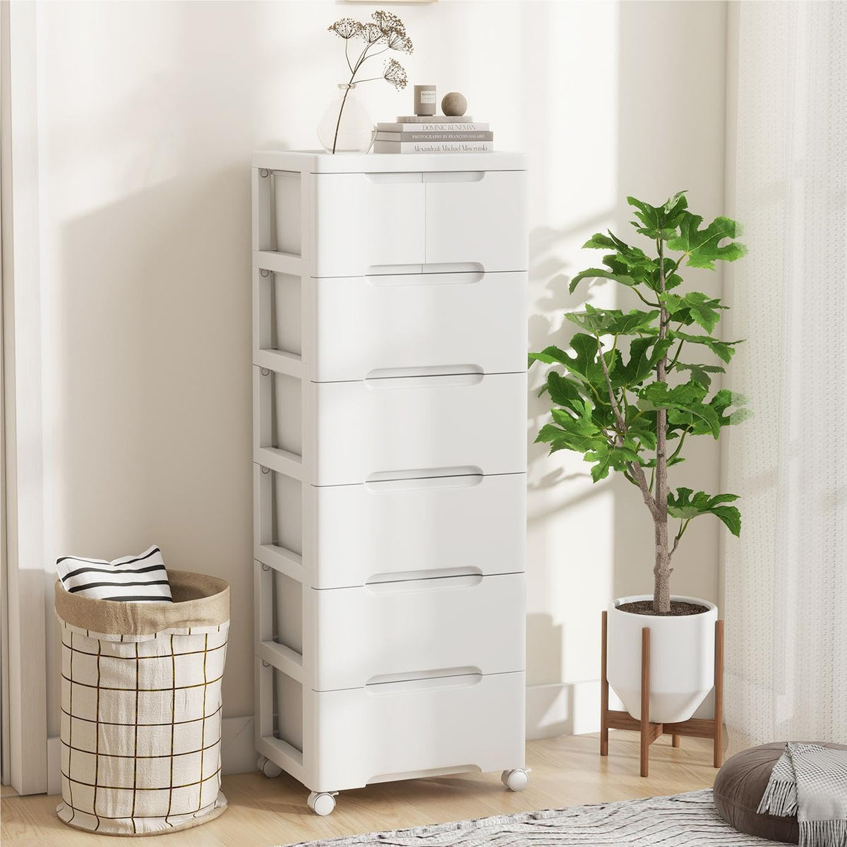 Storage Cabinet with 6 Plastic Drawers Y63101
