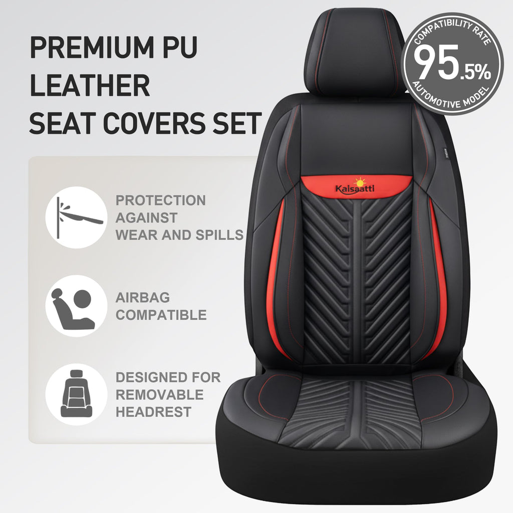 PU Leather Waterproof Car Seat Covers Full Set Z1004