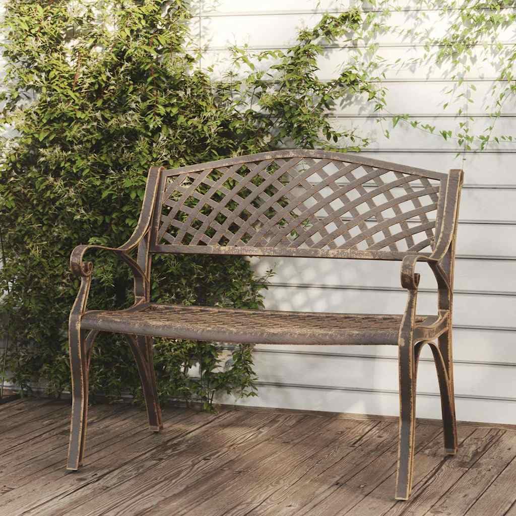 Cast Aluminum Patio Bench with Backrest I8750