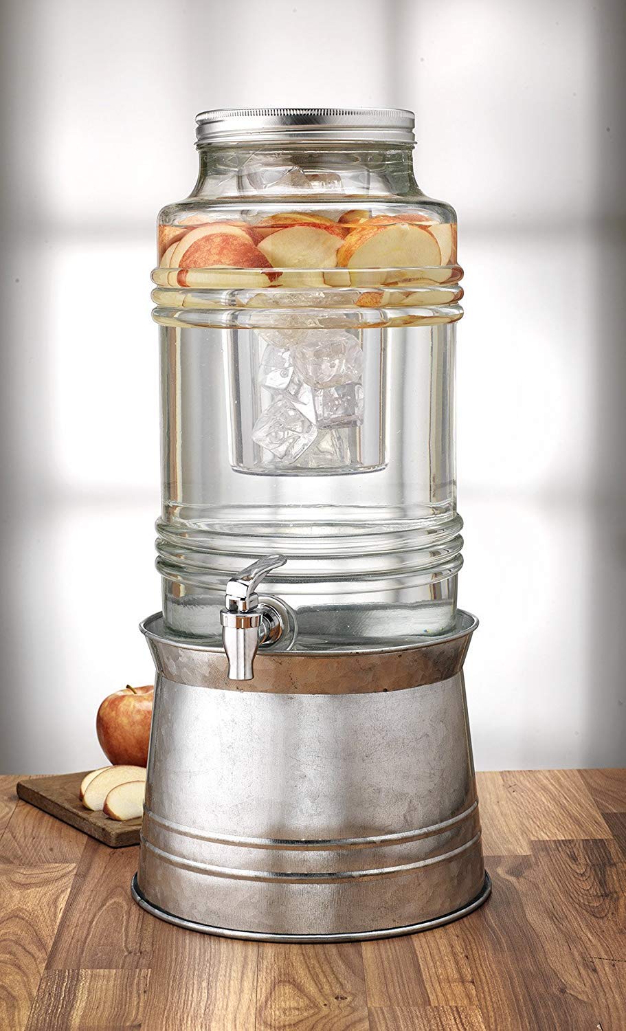 Glass Beverage Dispenser with Metal Stand M2595