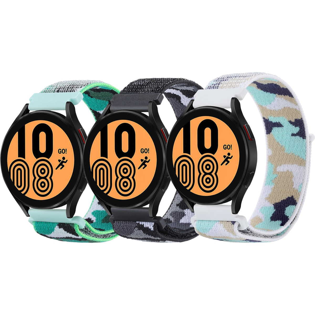3 Pack 20mm Nylon Sport Loop Band Camouflage R8739