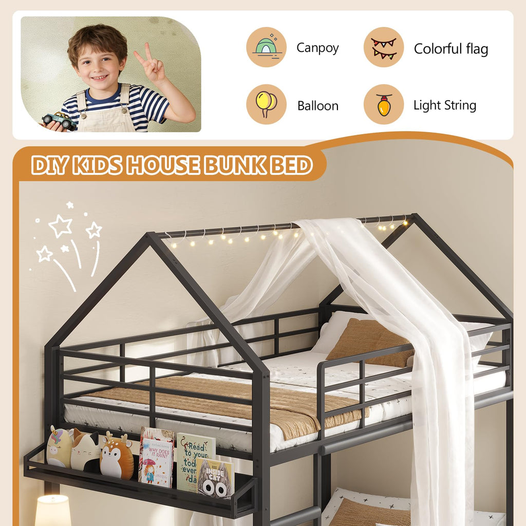 Twin Over Twin Bunk Bed with Desk and Drawers H97976