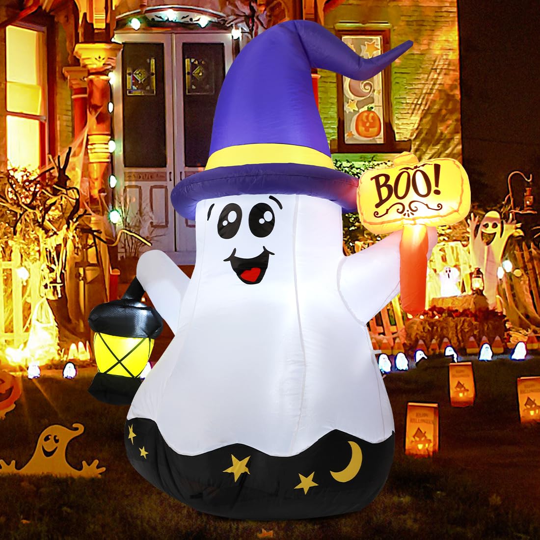 5 FT Halloween Inflatables Ghost with Built-in LEDs N8273