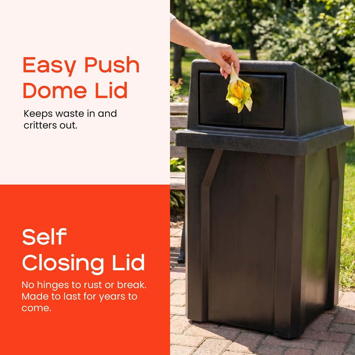 32 Gallon Outdoor Trash Can with Lid A6746