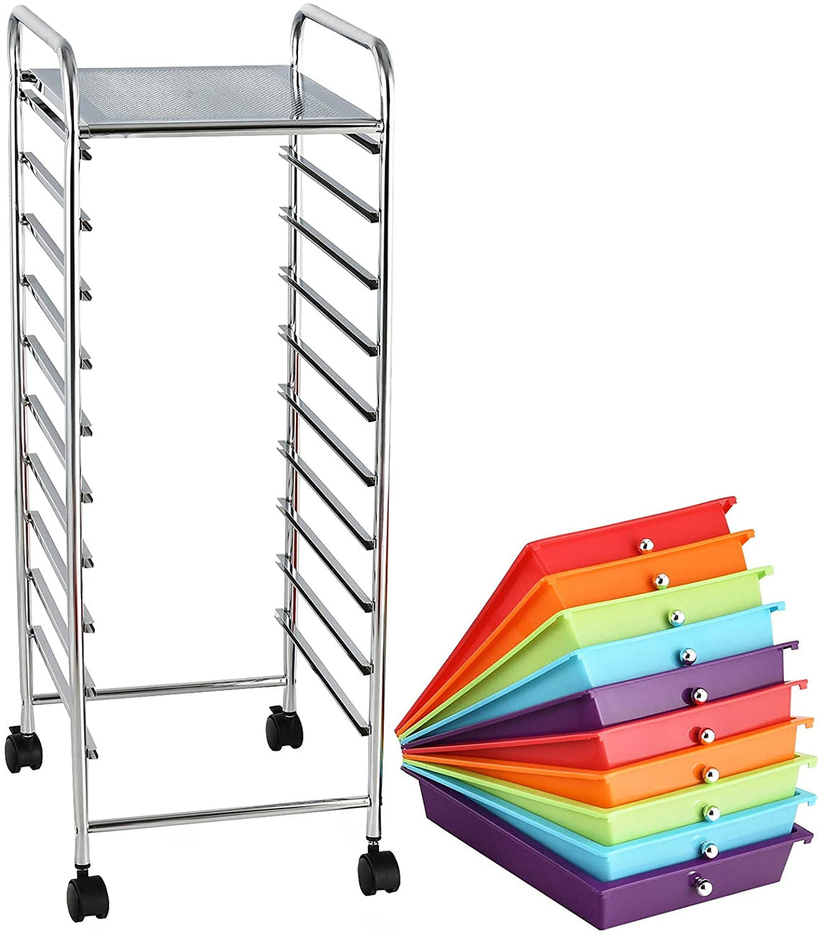 10 Drawer Rolling Storage Organizer Cart L36916