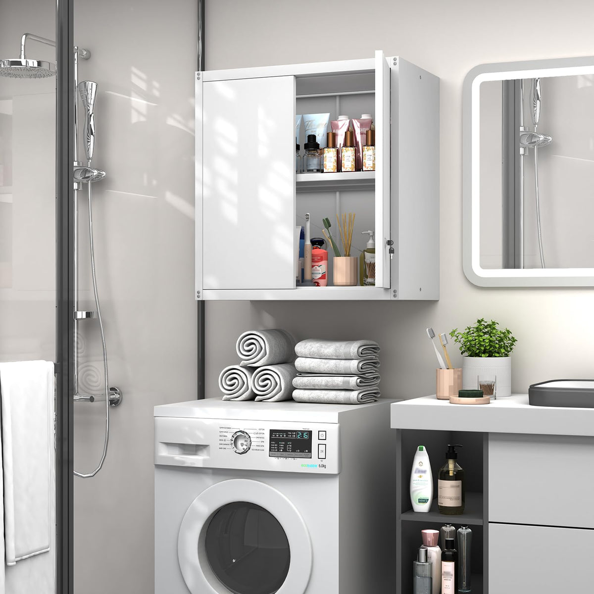Metal Wall Mounted Storage Cabinet with Lock U187509