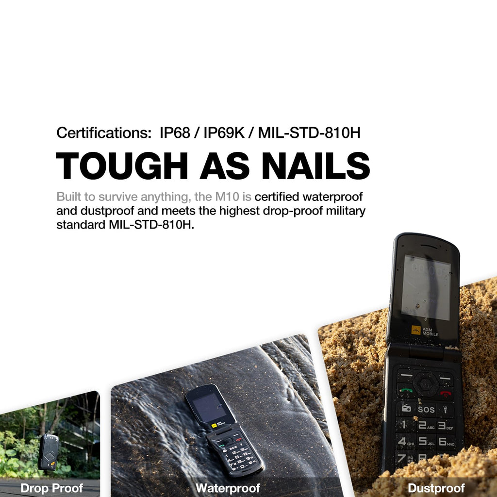 4G LTE Dual SIM IP69K Waterproof Rugged Flip Phone Y35722
