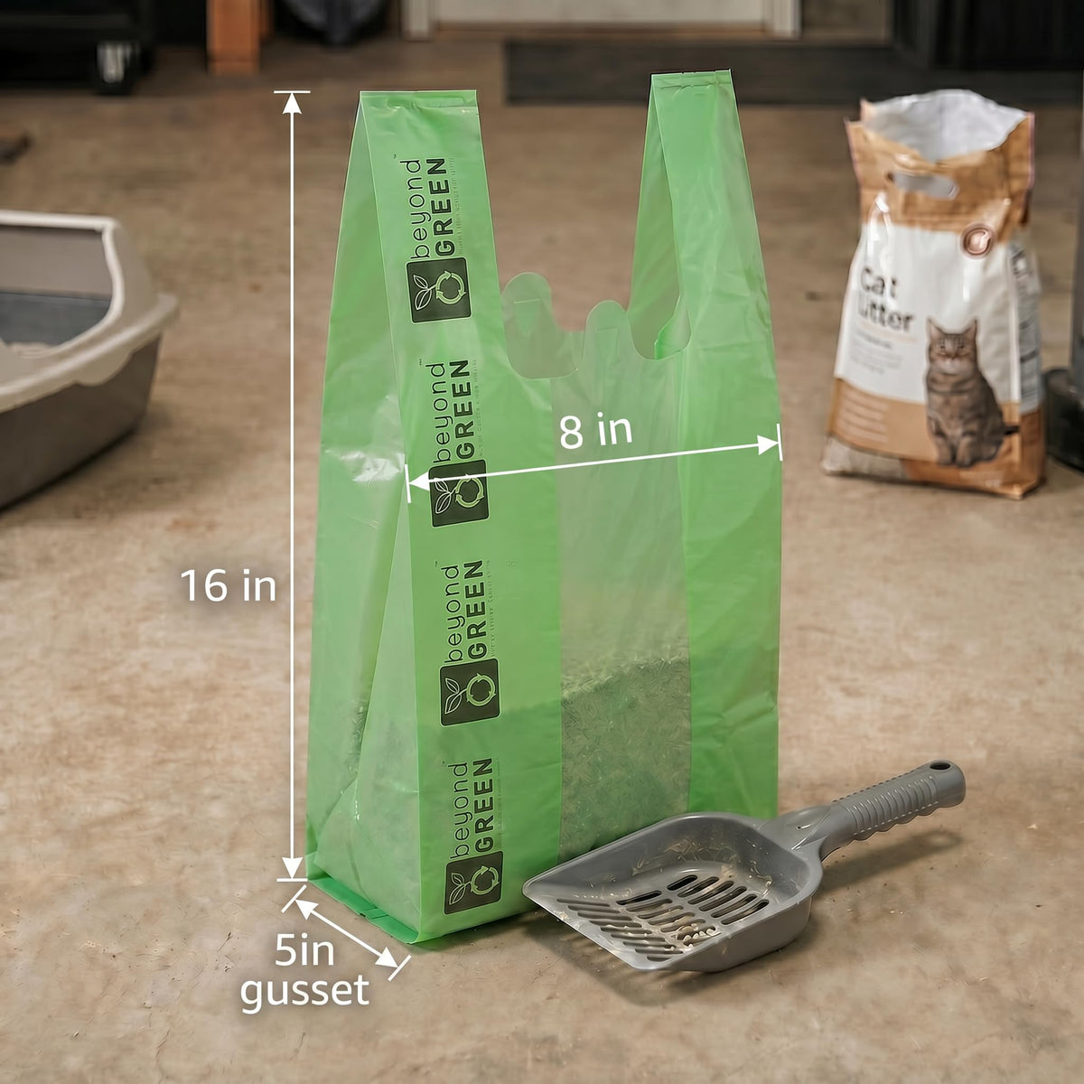 Cat Litter Bags with Handles, 300 Bags W41015
