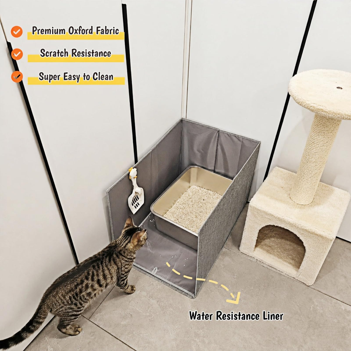 Extra Large Open Top High Sided Cat Litter Box Enclosure Q271604