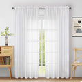 Extra Wide Sheer White Curtains 84 Inches Long 2 Panels D19915