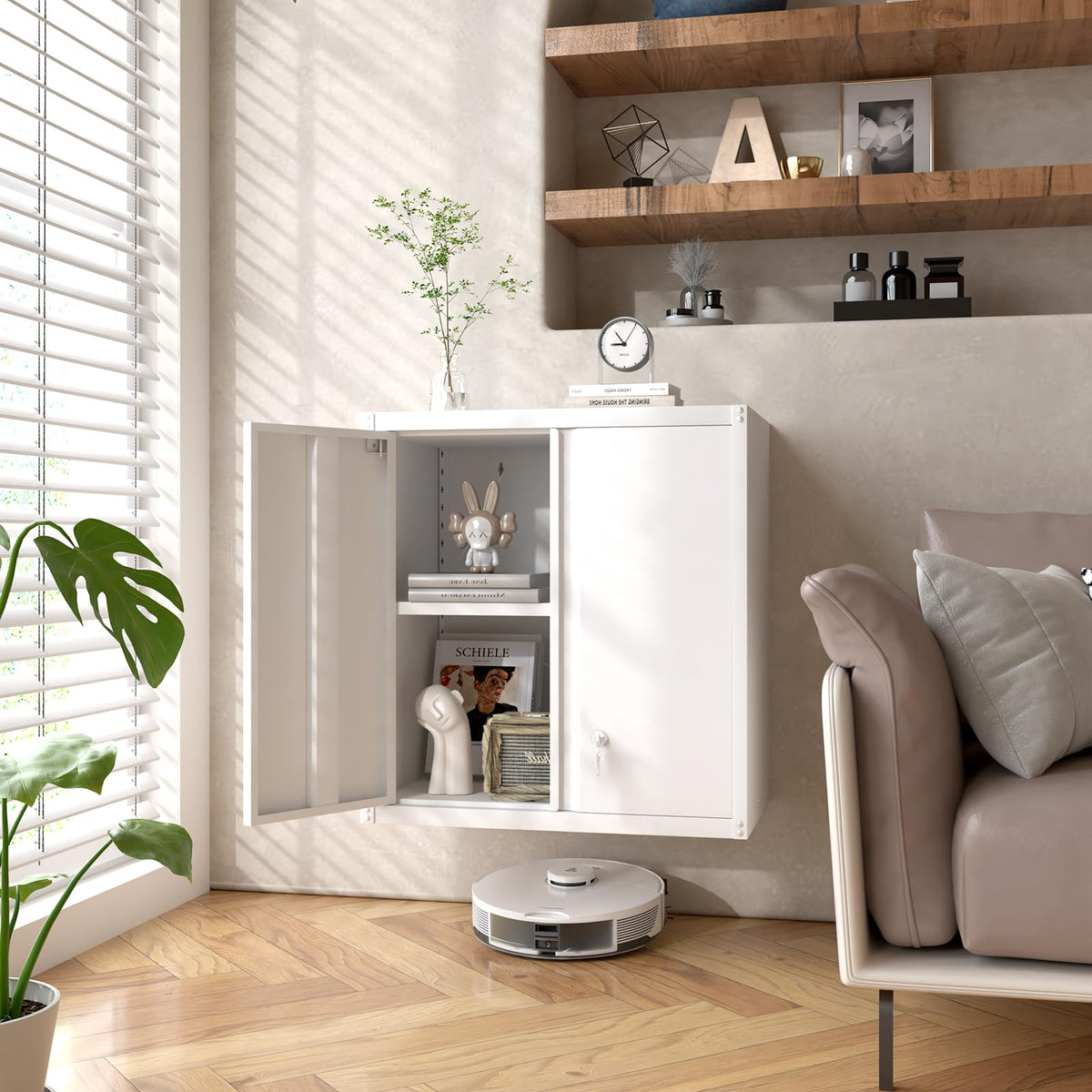 Metal Wall Mounted Storage Cabinet with Lock U187509