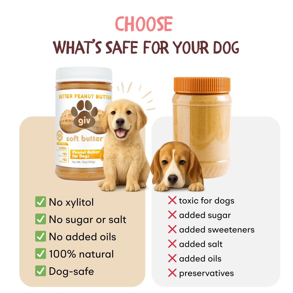 All Natural Peanut Butter for Dogs, 2 Ingredients, 4oz Pouches (6 Count) Q7591