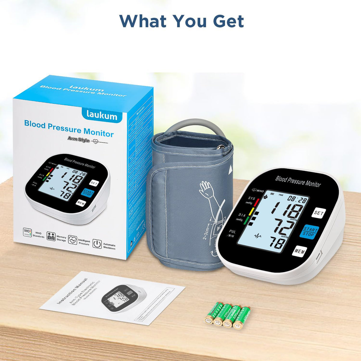 Blood Pressure Monitor with Large Backlit Display for 2 Users Arm Cuff & Storage Bag X590