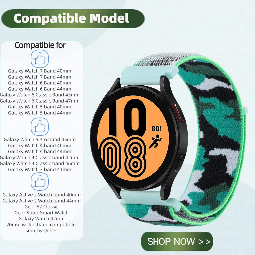 3 Pack 20mm Nylon Sport Loop Band Camouflage R8739