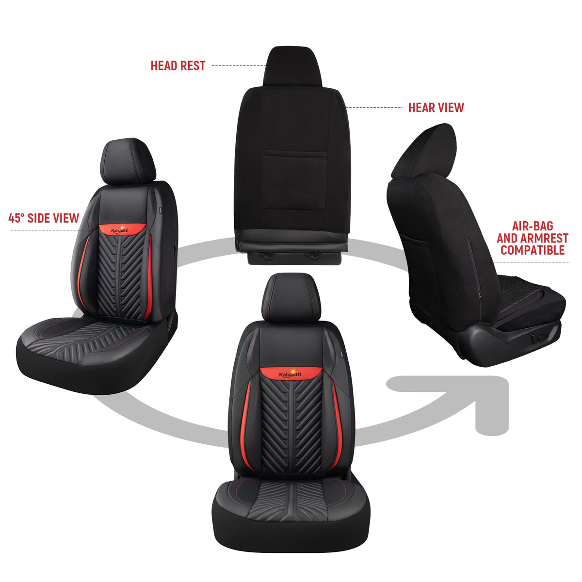 PU Leather Waterproof Car Seat Covers Full Set Z1004