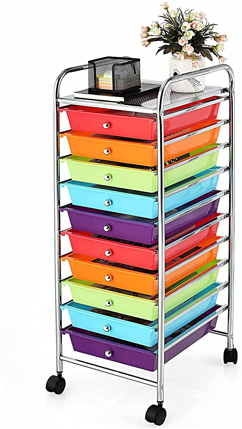 10 Drawer Rolling Storage Organizer Cart L36916