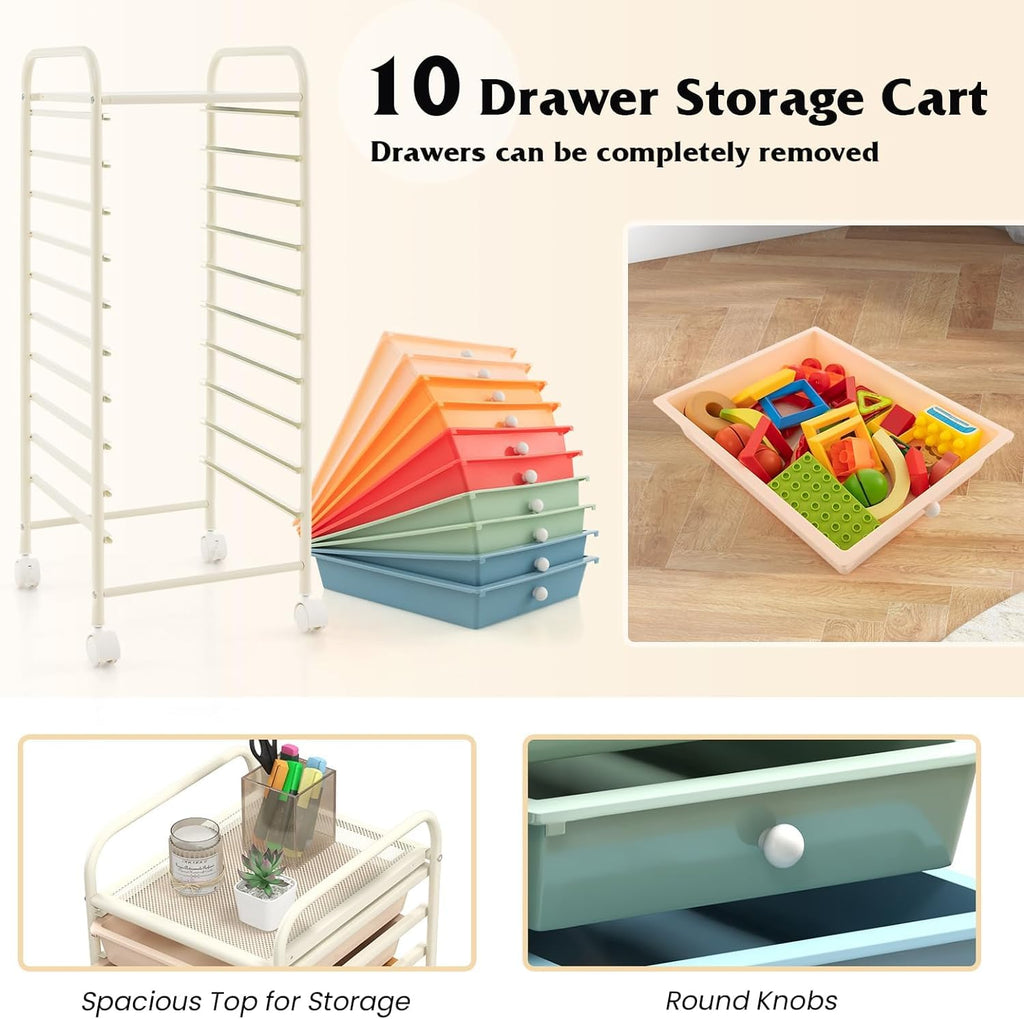 10 Drawer Rolling Storage Cart Y302687