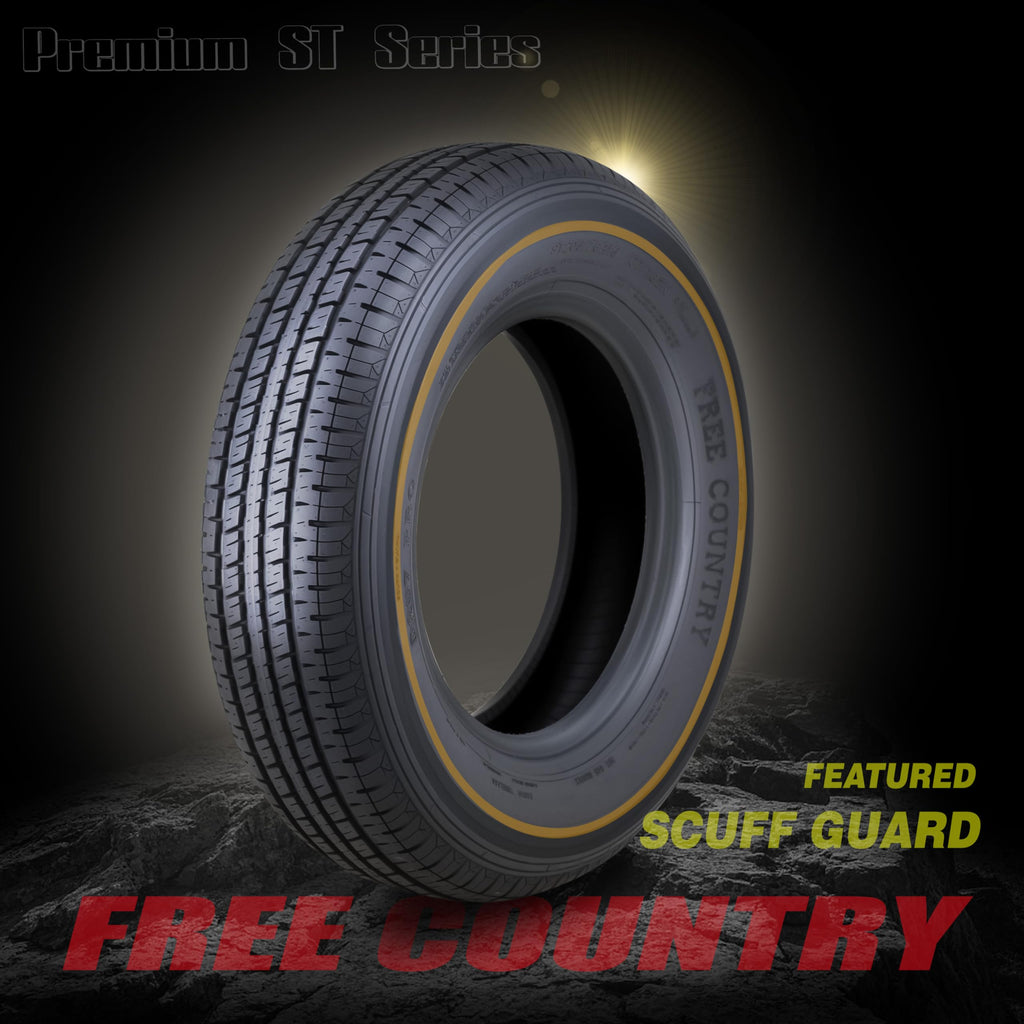Trailer Tire Wheel ST205/75R15 10PR E 5X4.5 Black Pk2 F503