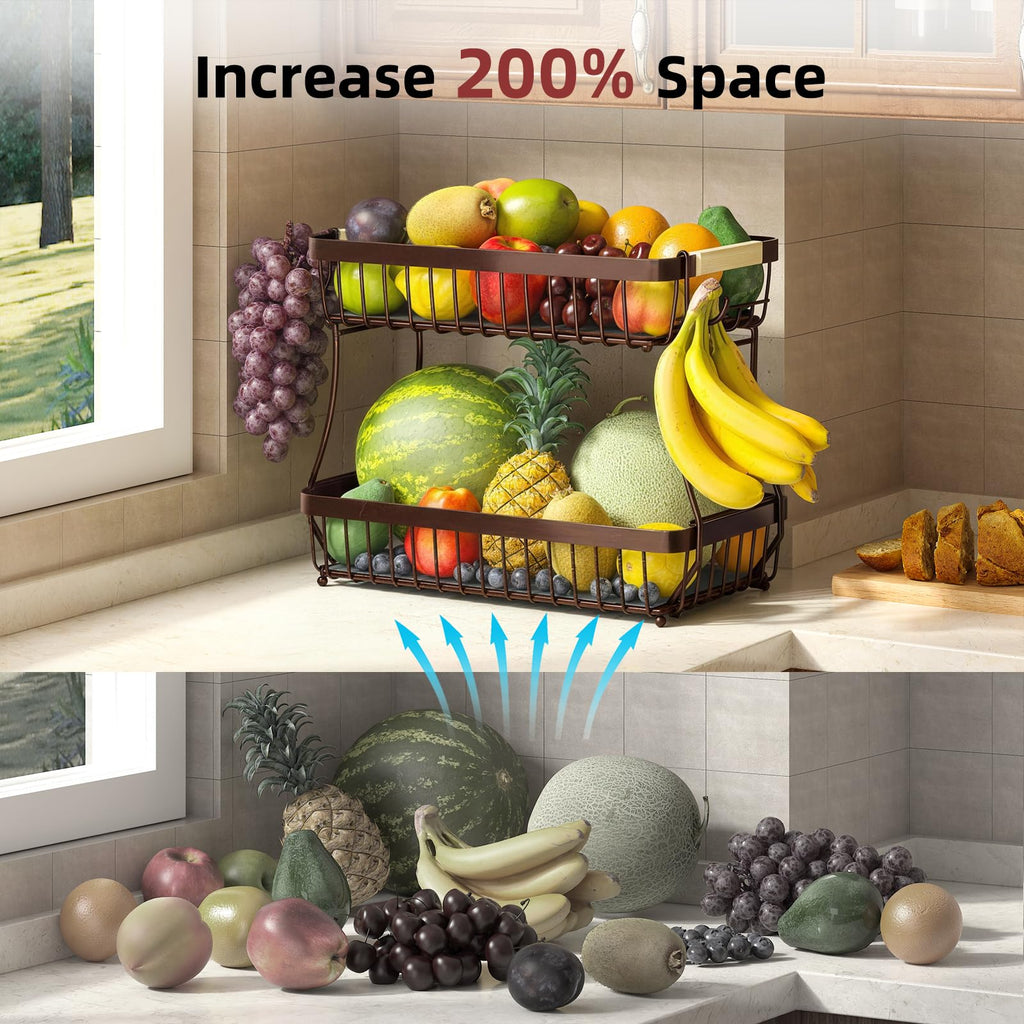 3-Tier Detachable Metal Fruit Basket V9766
