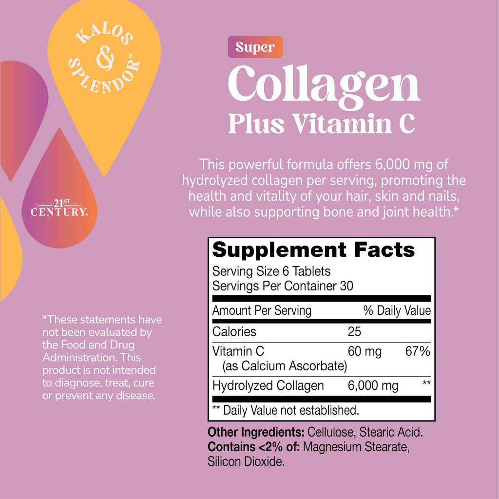 Collagen Vitamin C Tablets 6000mg 180 Count D110