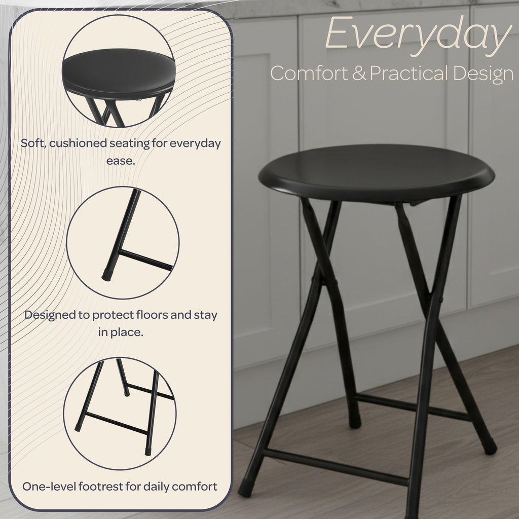 Folding Backless Stool 18-Inch 225lb Capacity K658819