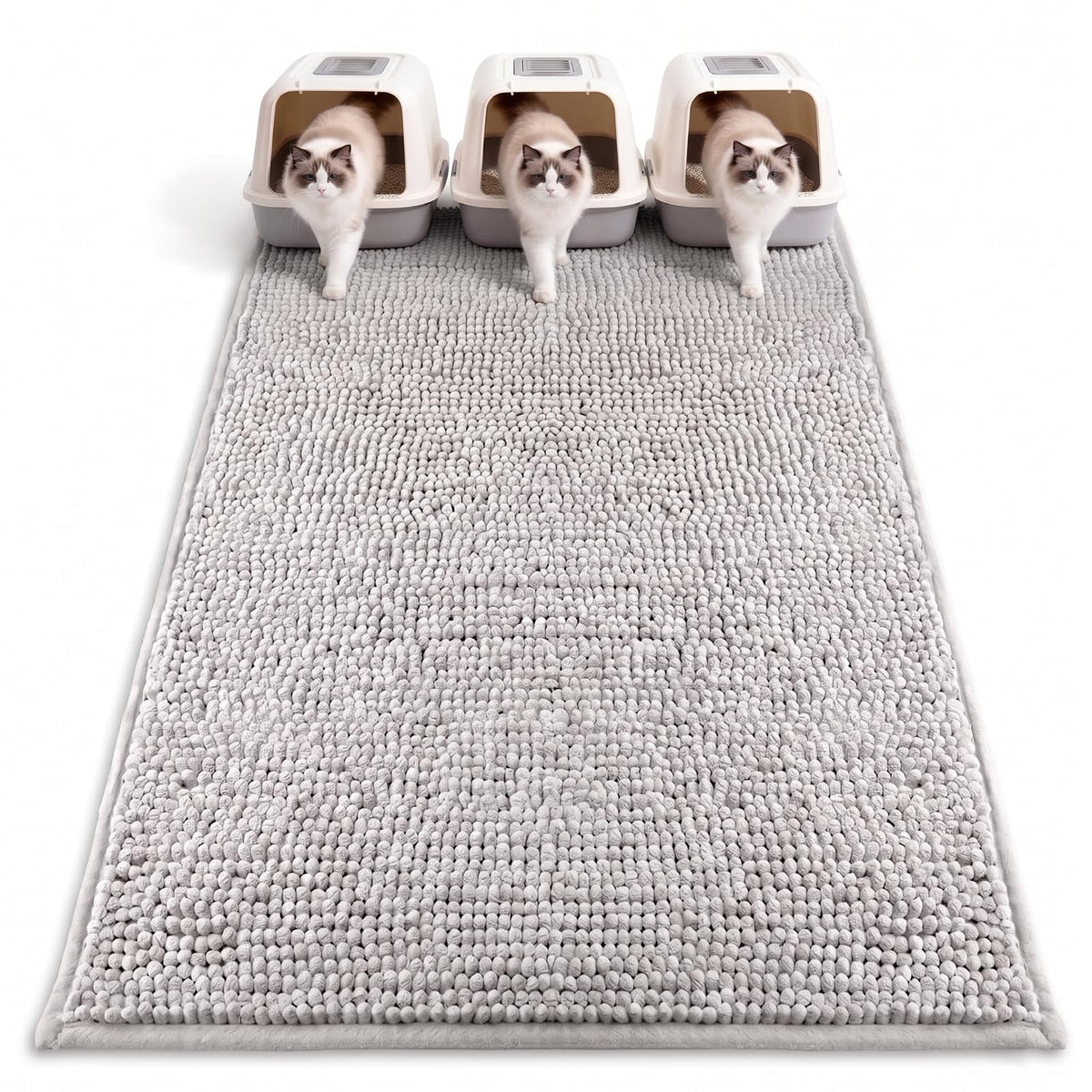 Soft Chenille Cat Litter Box Mat 48'' x 36'' N6515