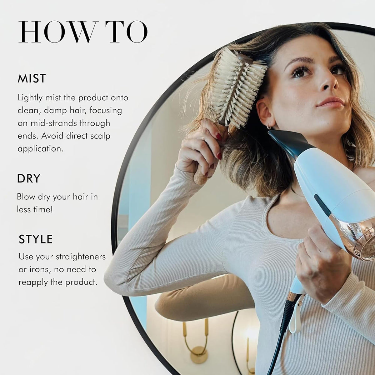 Blow Dry Spray with Heat Protection and Frizz Control 4 fl oz X45445