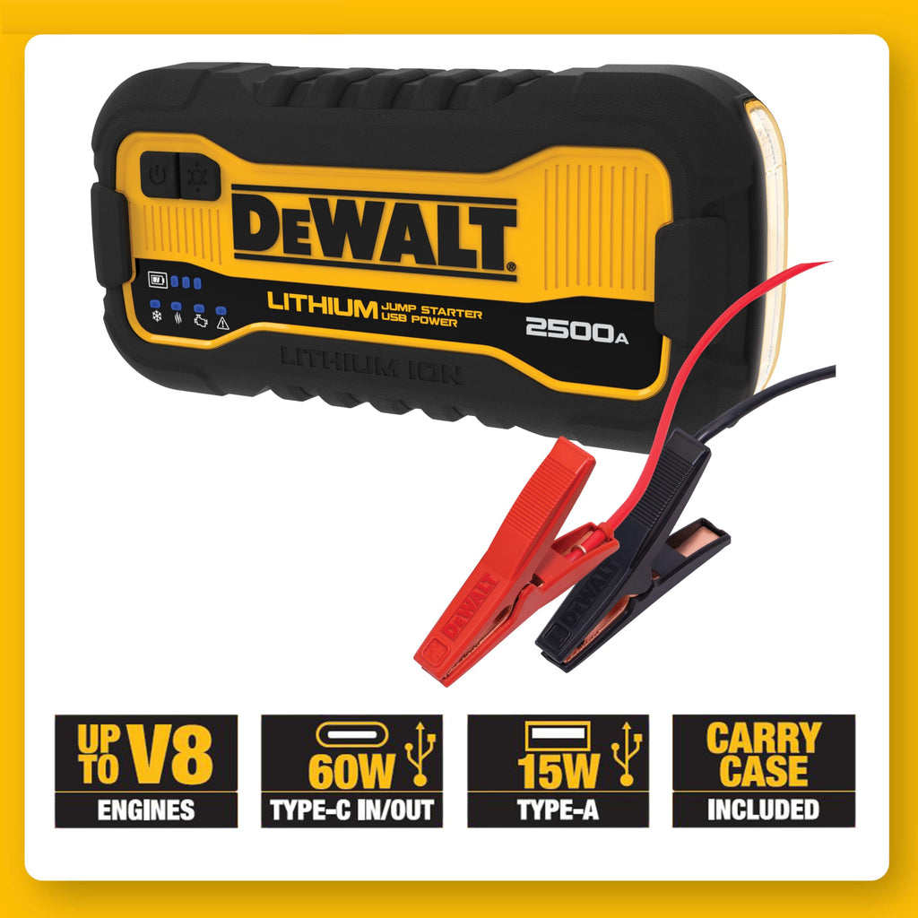 2500 Peak Amp Lithium Jump Starter with USB Power Bank J175160