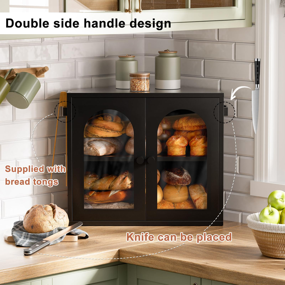 2 Tier Corner Bread Box with Acrylic Door G201596