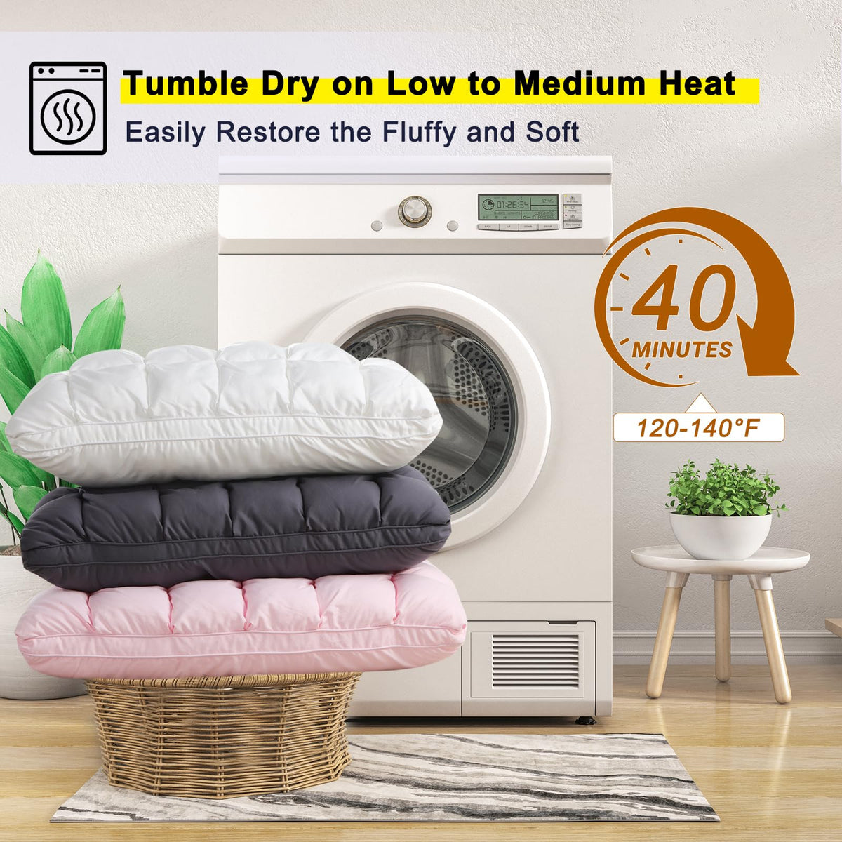 King Size Set of 2 Down Alternative Pillow Y662