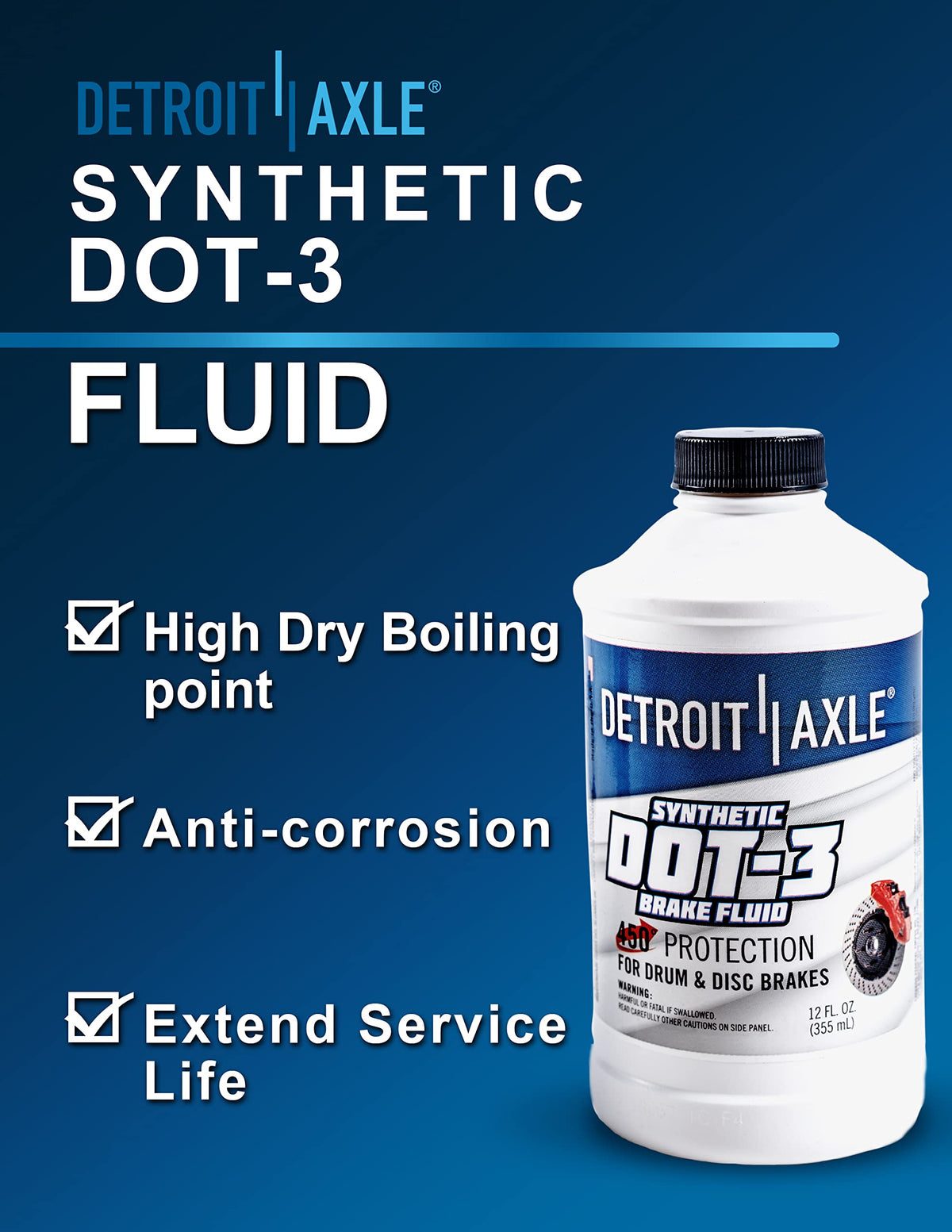 12oz Synthetic Dot-3 Brake Fluid X7838