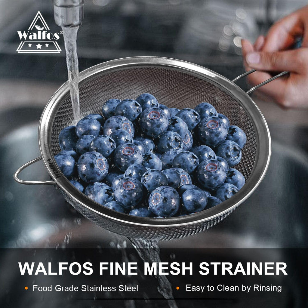 Large Fine Mesh Stainless Steel Strainer Set of 2 L30656