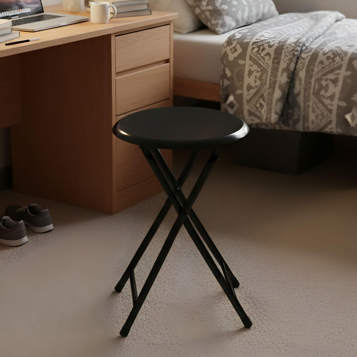 Folding Backless Stool 18-Inch 225lb Capacity K658819