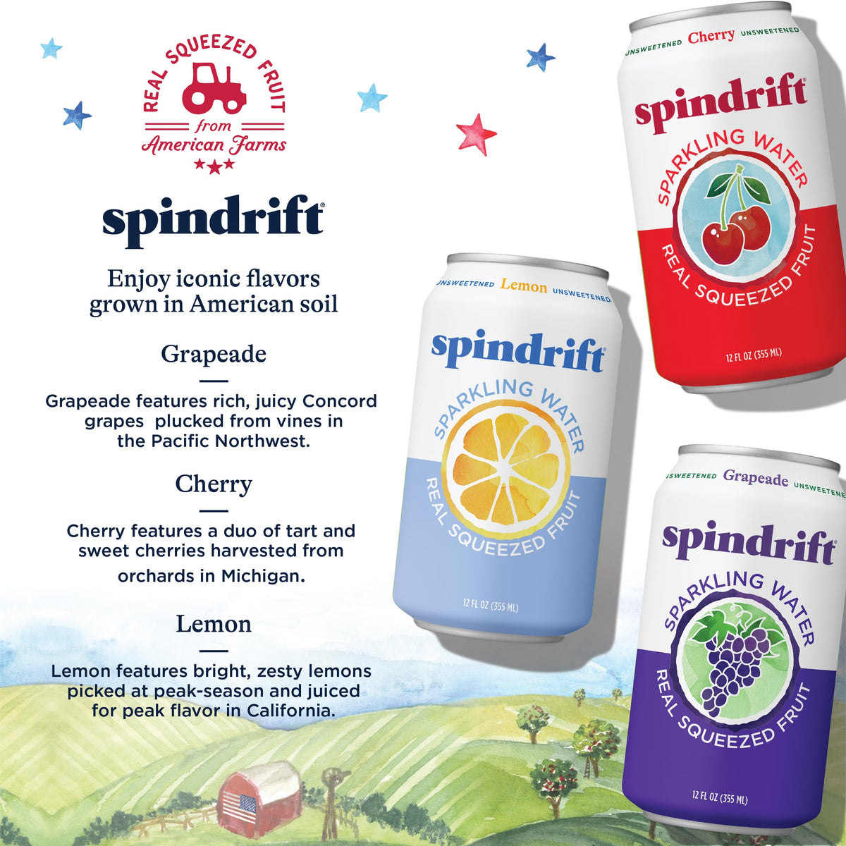Sparkling Water Variety Pack 12 Fl Oz Cans Pack of 24 N49361