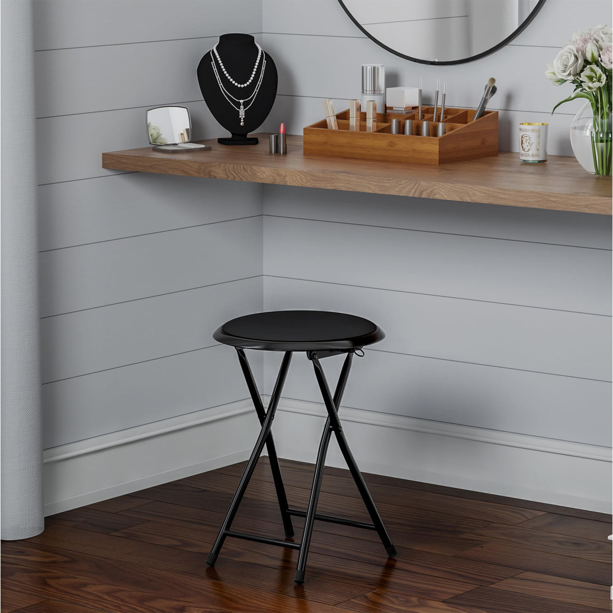 Folding Backless Stool 18-Inch 225lb Capacity K658819