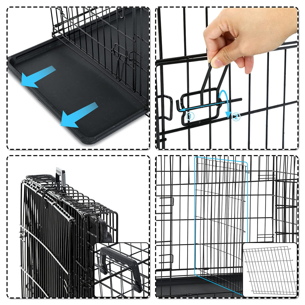 48 Inch Double Door Metal Dog Crate with Divider Panel L37047
