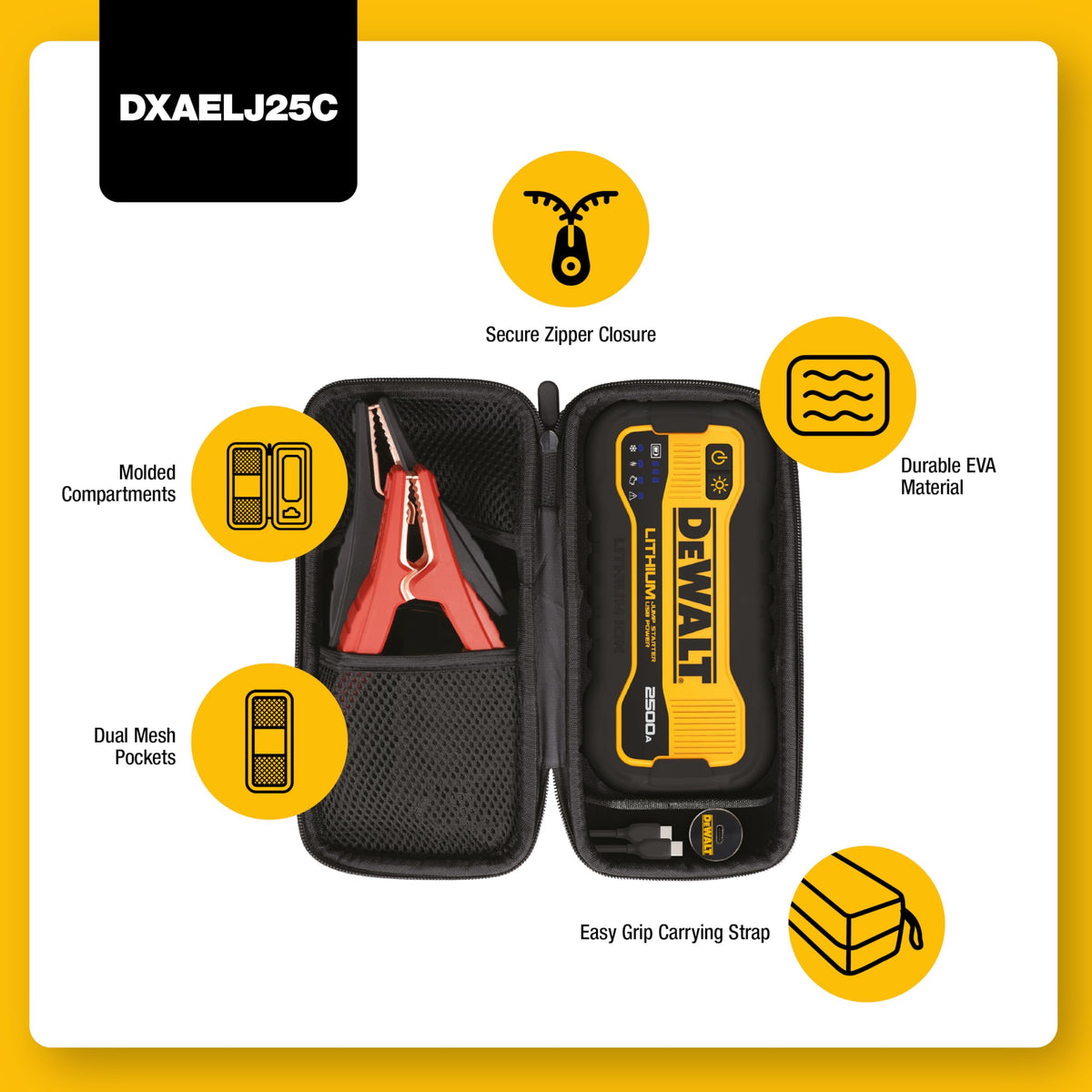 2500 Peak Amp Lithium Jump Starter with USB Power Bank J175160