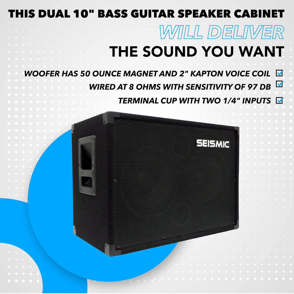 210 Bass Guitar Speaker Cabinet 400 Watts 2x10 T95944