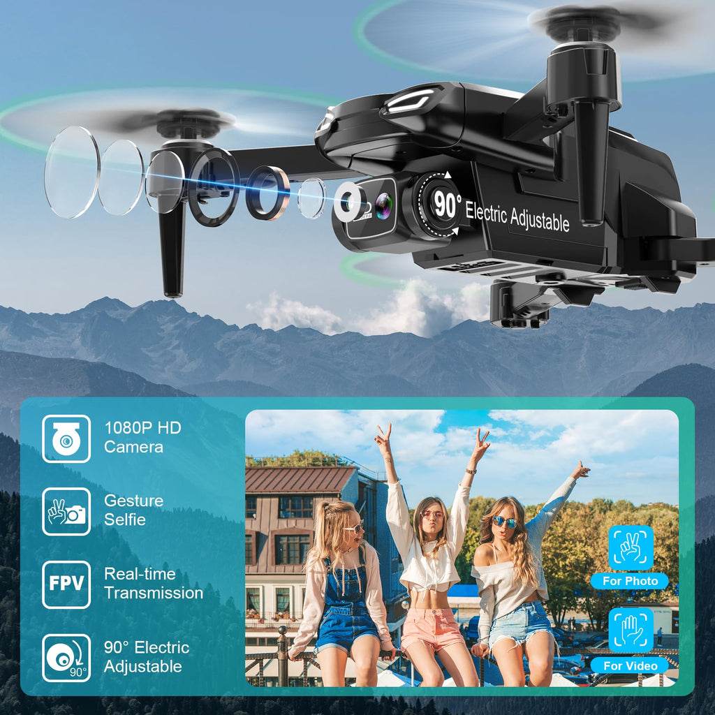 Foldable Mini Drone with 1080P Camera, 2 Batteries G168