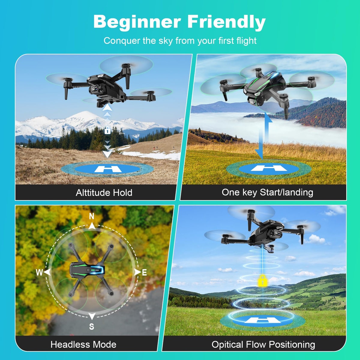 Foldable Mini Drone with 1080P Camera, 2 Batteries G168