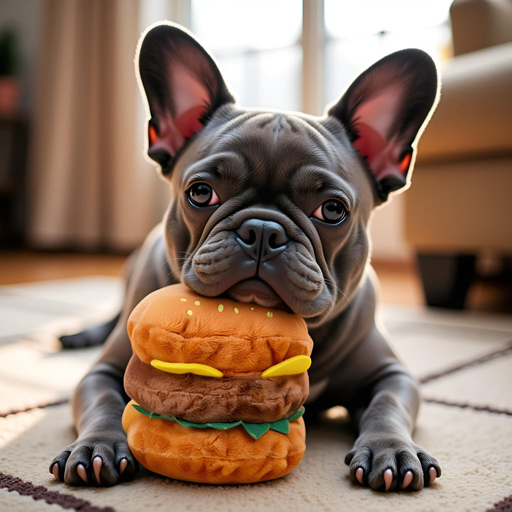 Hamburger Shape Dog Plush Squeaky Toy E1966