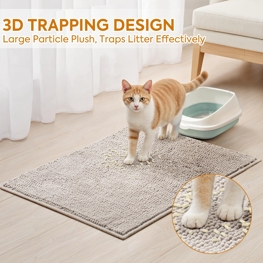 Soft Chenille Cat Litter Box Mat 48'' x 36'' N6515