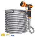 100ft Stainless Steel Garden Hose with Spray Nozzle F88946