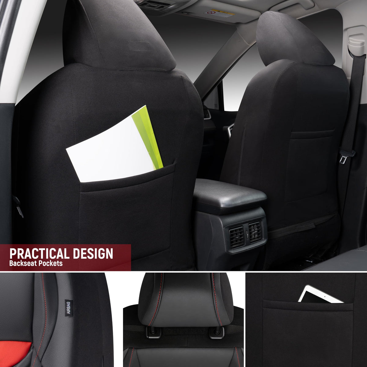 PU Leather Waterproof Car Seat Covers Full Set Z1004