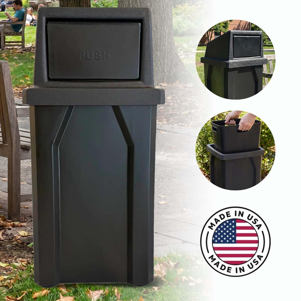 32 Gallon Outdoor Trash Can with Lid A6746