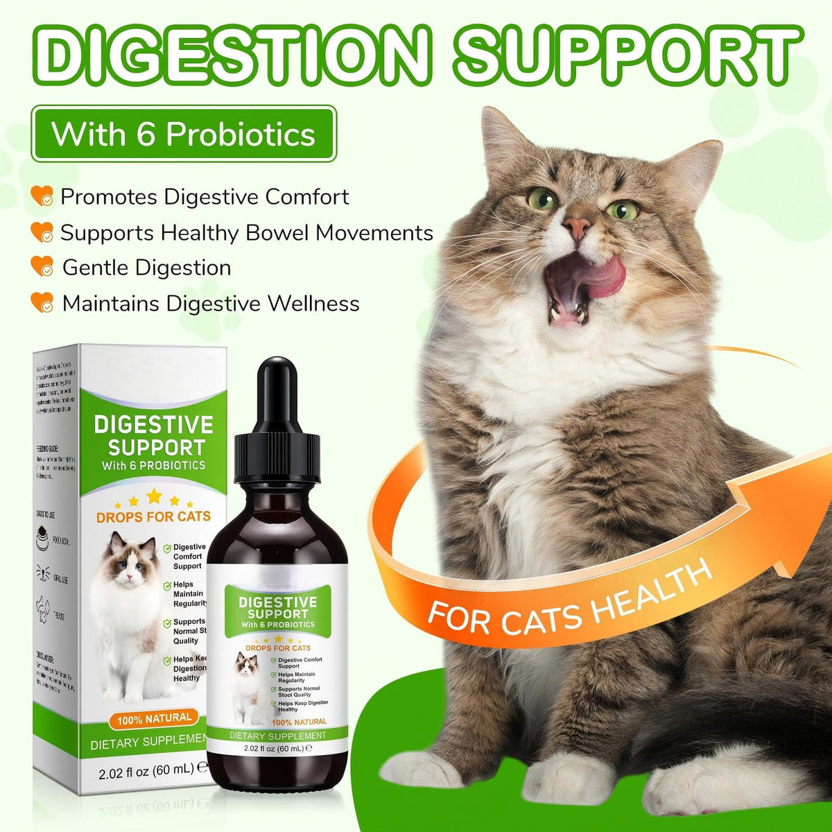 Natural Cat Laxative Liquid Stool Softener 2 fl oz Y288
