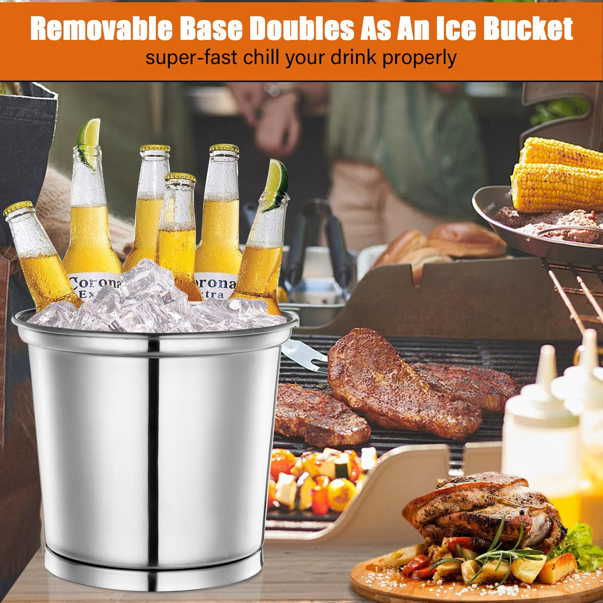 2 Gallons Stainless Steel Beverage Dispenser with Stand and Spigot B277