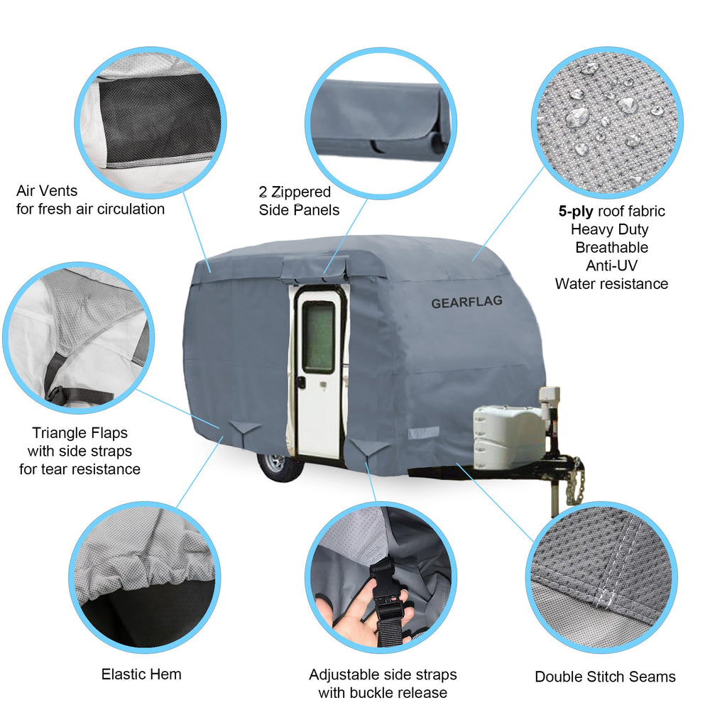 Fiberglass Travel Trailer Camper Cover Fits 8-10ft W133942