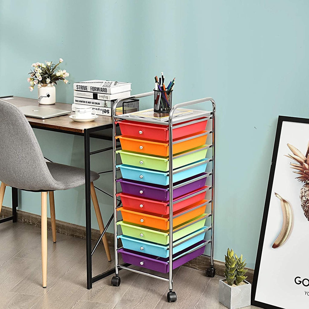 10 Drawer Rolling Storage Organizer Cart L36916