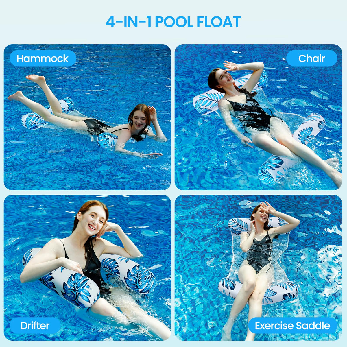 3/5/8 Pack 4-in-1 XL Pool Hammock Float Y379242